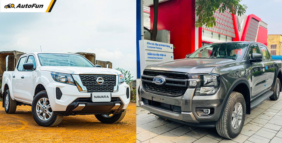 So kèo bộ đôi bán tải phiên bản giá rẻ Nissan Navara EL 2WD và Ford Ranger XLS 4x2 AT 2022