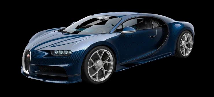 Bugatti Chiron Exposed Blue Carbon Fiber