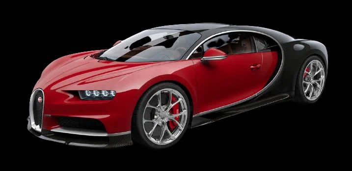 Bugatti Chiron Red And Black With Carbon Fiber Accents